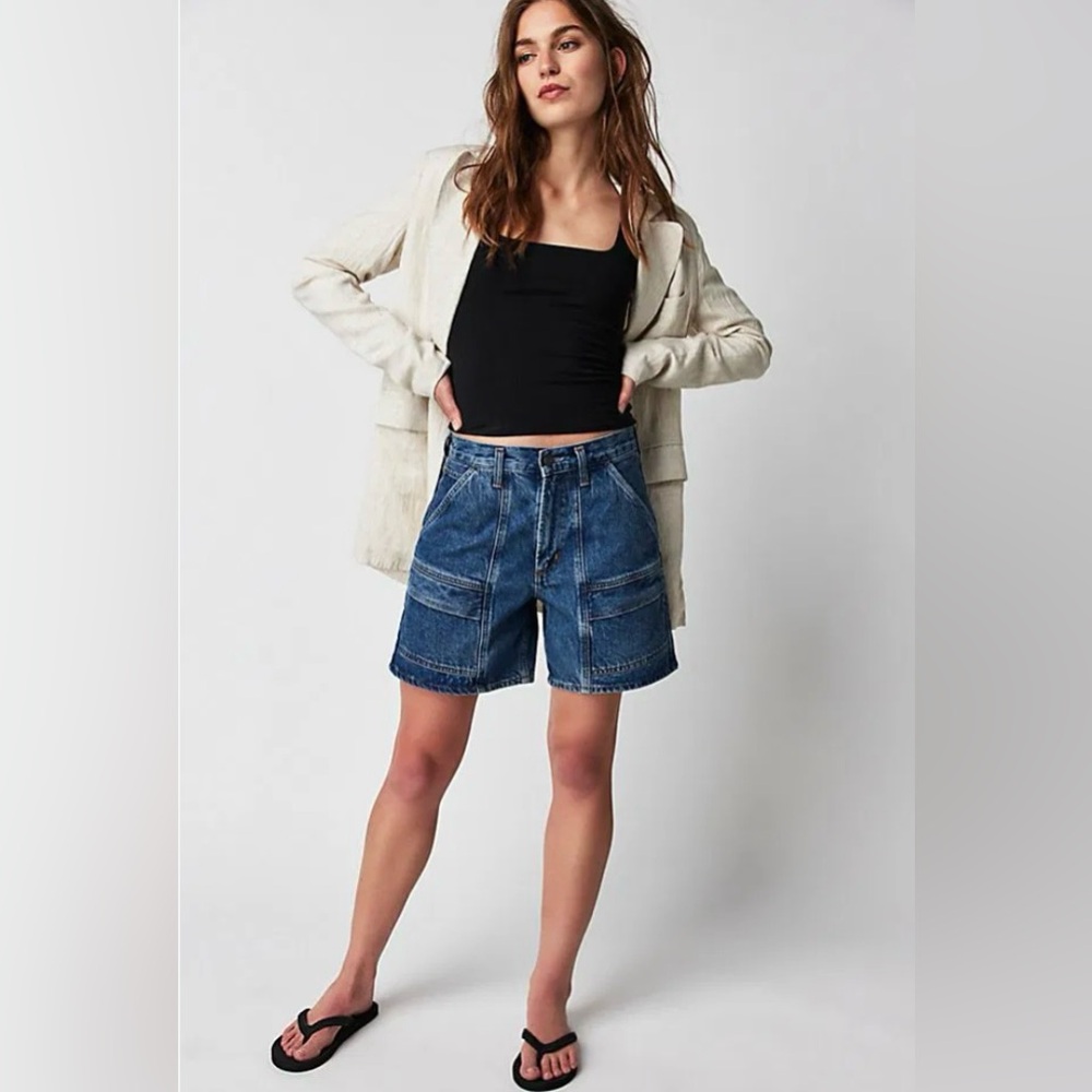Epic AGOLDE Loose Fit Cargo Denim Shorts Sz 26